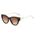 Lunettes de soleil œil de chat vintage avec monture écaille et branches dorées - Monture Écaille Dégradé Thé