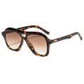 Vintage oversized aviator sunglasses with tortoise frame and brown gradient lenses - Tortoiseshell Frame Brown Lens