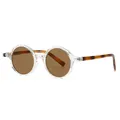 Lunettes de soleil ovales rétro avec monture TR transparente et branches en écaille - C3 Monture Transparente Verre Thé