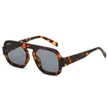 Lunettes de soleil pilote vintage surdimensionnées avec monture en écaille - C8 Monture Écaille Verres Gris Clair