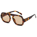 Lunettes aviateur vintage surdimensionnées avec monture écaille et verres bruns - C10 Monture Écaille Verres Champagne