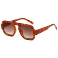Lunettes aviateur rétro avec monture écaille classique et verres dégradés marron - C11 Monture Léopard Orange Dégradé Marron