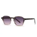 Retro sunglasses with translucent grey frames and purple gradient lenses for women - Gray Gradient To Tea Purple