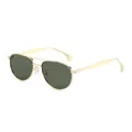 Classic aviator sunglasses with gold metal frame and dark green lenses for men - Gold Frame Green