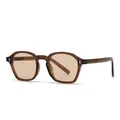 Retro sunglasses with translucent brown acetate frame and matching tinted tea lenses - Tea Frame Light Tea Lens