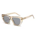 Lunettes de soleil polarisées œil de chat champagne avec monture géométrique chic - Monture Champagne Verres Gris Clair