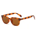 Gafas de sol cuadradas vintage de carey con lentes marrones y detalles de remaches - Montura de Leopardo / Lentes Té