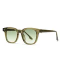 Gafas de sol retro con montura verde oliva transparente y lentes degradadas - Marco Verde Verde Degradado