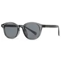 Retro runde Sonnenbrille in transparentem Grau mit dunklen Gläsern für Damen im Vintage-Stil - Grauer Rahmen Graue Linse