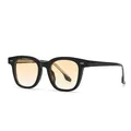 Retro TR frame sunglasses with black block edges and orange gradient lenses - Black Gradient Brown