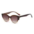 Cat eye sunglasses with brown gradient lenses and modern TR90 frames for women - Gradient Brown Frame Gradient Tea Lens