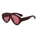 Occhiali da sole retrò con montatura bordeaux e lenti viola per una protezione solare elegante - Montatura Rosso Giuggiola Lenti Rosse