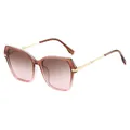 Lunettes de soleil papillon avec verres dégradés et branches en métal doré pour femmes - Monture Thé Rose Lentille Thé Rose