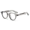 Gafas redondas gris transparente anti-luz azul con detalles de remaches - Régulier / Montura gris transparente Lentes transparentes (Anti-luz azul)