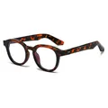 Classic tortoise shell round sunglasses with retro rivets and 2025 vintage style - Regular / Tortoise Frame Clear Lens
