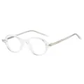 Minimalist transparent oval sunglasses with internal silver metal frame structure - Transparent Frame Clear Lens