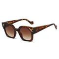 Lunettes de soleil œil-de-chat polygonales écaille avec verres dégradés bruns et métal doré - Écaille de Tortue/Verre Dégradé Marron