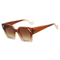 Lunettes de soleil œil de chat polygone pour femmes avec verres dégradés marrons - Monture Marron Dégradé Marron Dégradé