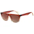 Classic square gradient brown sunglasses with transparent frames for UV protection - Gradient Brown Frame Gradient Brown Lens