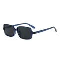 Occhiali da sole quadrati blu scuro alla moda con lenti grigie e montatura retrò - Montatura Blu Lenti Grigie