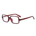 Occhiali da sole vintage oversize rossi con montatura traslucida e dettagli con rivetti - Montatura Rossa Lenti Bianche
