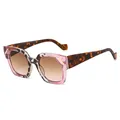 Lunettes de soleil œil de chat rose et marbre avec branches écaille et verres dégradés - Monture Rose Verre Thé Rose