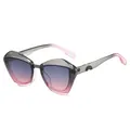 Gafas de sol de mariposa ojo de gato para mujer con lentes degradadas púrpuras - Montura Gris Rosa Lente Gris Rosa