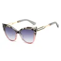 Cat-Eye-Sonnenbrille mit rot-schildpattfarbenem Rahmen und blau-violetten Verlaufsgläsern - Grau Schildpatt Rosa Rahmen Graue Gläser