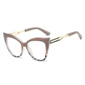 Lunettes de soleil œil de chat dégradé marron avec branches métalliques dorées ajourées - Monture Khaki Écaille Verres Transparents