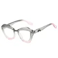 Lunettes de soleil papillon pour femmes avec dégradé du gris transparent au rose clair - Monture Gris Rose Verres Transparents