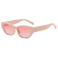 Fashionable pink cat eye sunglasses with thick geometric frames and gradient lenses - Pink Frame Gradient Pink Lens