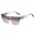 Retro Sonnenbrille mit grau-rosa Farbverlauf und lila Verlaufsgläsern für Street Style - Grau-Rosa Rahmen Grau-Rosa Gläser
