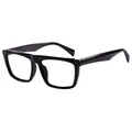 Classic oversized square black frame sunglasses with transparent lenses for a trendy look - Black Frame Clear Lens