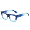 Fashionable square blue gradient sunglasses frame with thick high-quality temples - Gradient Blue Frame Clear Lens