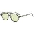 Klassische Flieger-Sonnenbrille mit transparentem grünem Rahmen und gelben Gläsern für Herren - Transparentes Grün