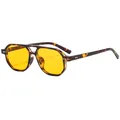 Lunettes de soleil aviateur en écaille avec verres jaunes et design à double pont - Monture Écaille Verres Orange