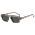 Lunettes de soleil vintage rectangulaires avec monture thé et verres gris foncé - Monture Thé Gris Verres Gris Noir