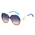 Gafas de sol oversize de moda con lentes degradadas moradas y varillas de perlas - Carey Azul Naranja Gris Degradado