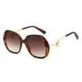 Gafas de sol vintage de gran tamaño en carey con patillas doradas y perlas blancas - Carey / Té Degradado