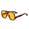 Retro pilot sunglasses with tortoiseshell frame, double bridge design and orange lenses - Tortoise Orange