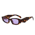 Occhiali da sole cat eye vintage tartarugati con lenti viola e ampie stanghette irregolari - Montatura Demi Lenti Viola