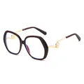 Oversized dark red sunglasses with gold temples and elegant pearl detailing - Tea Frame Clear Lens