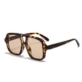 Vintage double bridge aviator sunglasses with tortoise frame and brown tinted lenses - Tortoiseshell Frame Tea Lens