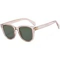 Occhiali da sole vintage oversize con montatura arancione rosa e lenti verde scuro - Montatura Tè Chiaro Lenti Verdi G15 C04