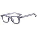 Chic square sunglasses featuring a translucent greyish purple frame and sleek temples - Translucent Grey Frame Clear Anti-Blue Light Lens