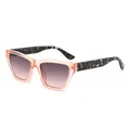 Fashionable square pink sunglasses with leopard print temples and gradient purple lenses - Leopard Temple (C5 PINK) / Pink Frame Gray Purple