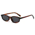 Retro oval tortoiseshell sunglasses with dark lenses for women, stylish vintage frames - Tortoise Tea Frame Gray Lens