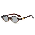 Vintage oval tortoiseshell sunglasses with brown translucent frames and gold metal accents - Brown/Transparent Gradient Frame Light Gray Lens