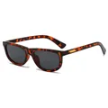 Fashionable tortoise shell sunglasses with dark lenses and gold metal accents - Tortoise Tea Frame Gray Lens