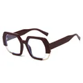 Fashionable burgundy and gold irregular hexagonal glasses frame with blue tint lenses - C10 Wine Red Frame Transparent Lens